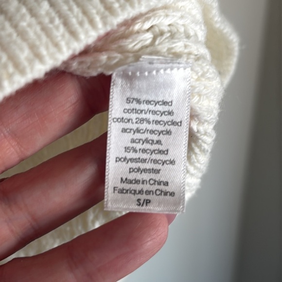 Eberjey Cream Cable Knit Cotton Blend Sweater Size Small - Picture 4 of 6